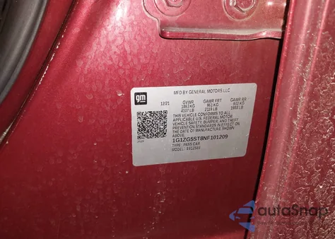 2022 Chevrolet Malibu Fwd Rs z USA, uszkodzony, nr VIN 1G1ZG5ST8NF101209